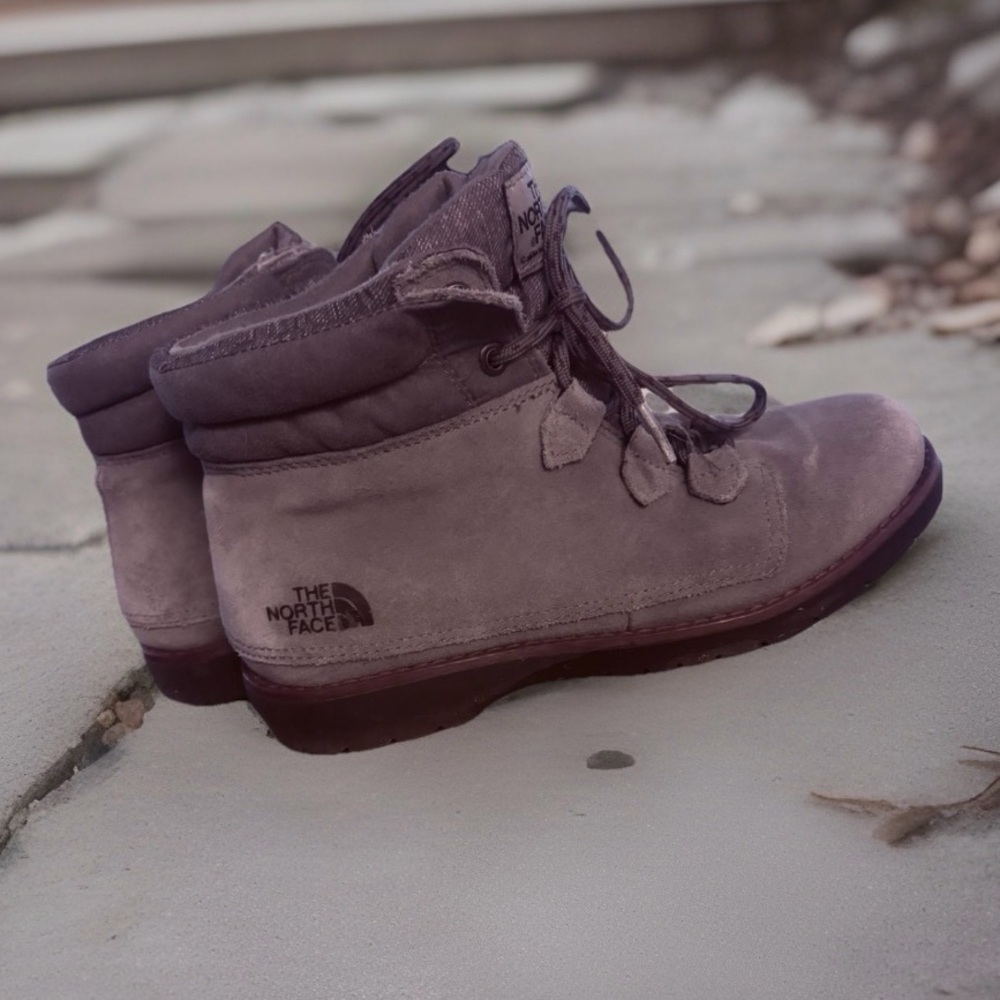 The North Face Ballard Roll Down Grey Suede HydroSeal Heat Seeker Boots Wmns 7.5 - Picture 2 of 13